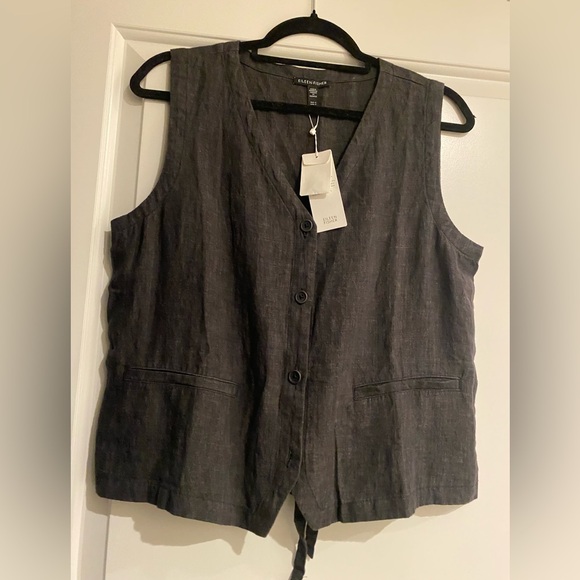 Eileen Fisher Linen Vest Size S NWT - Picture 2 of 5